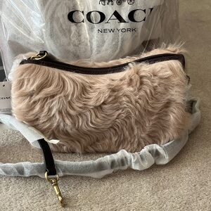 NWT COACH rare shearling crossbody.